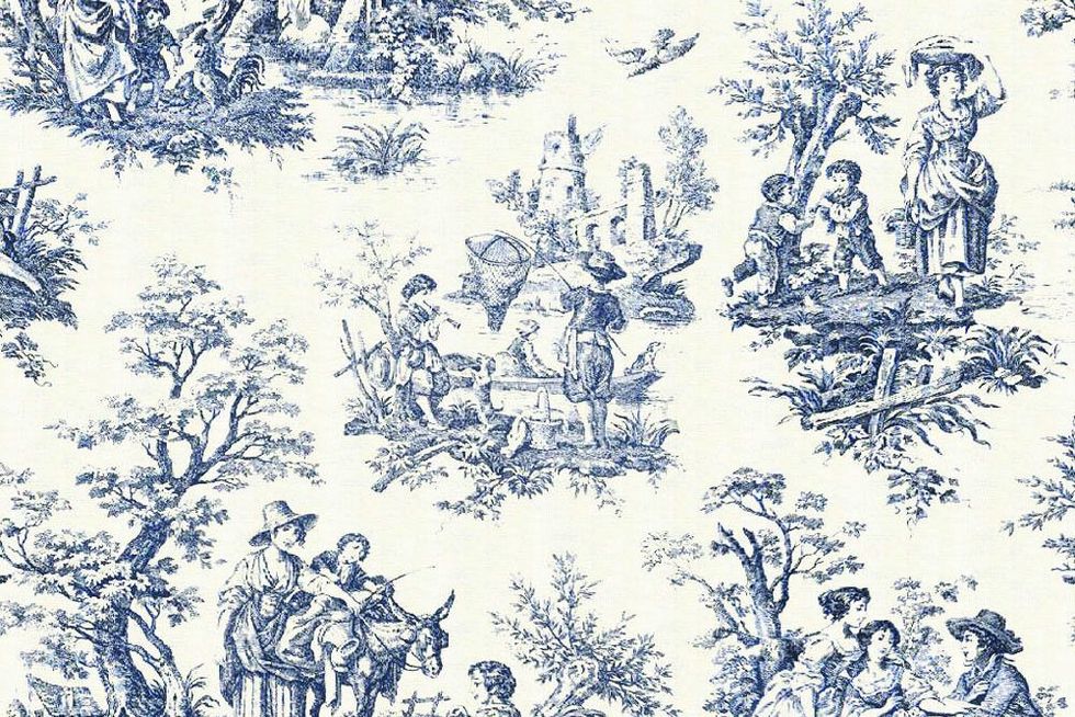 Modern Toile De Jouy Fabric Wallpaper and Home Decor  Spoonflower