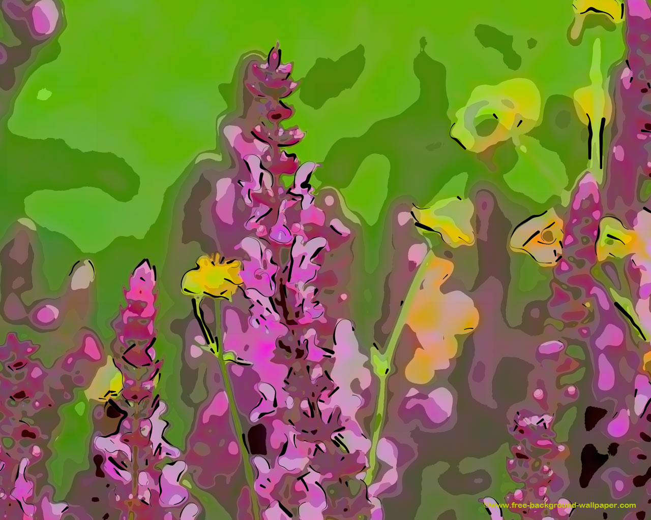 Artistic Wildflower Meadow Background Wallpaper