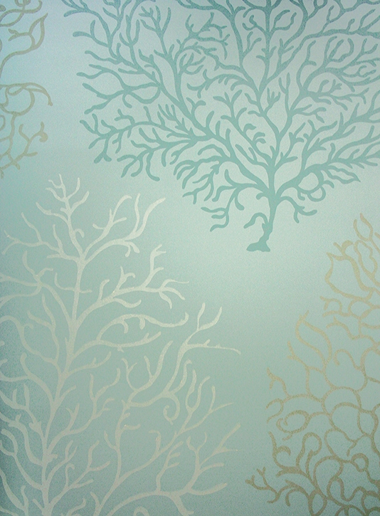 Wallpaper Featuring Stylised Image Of Coral In White Gold