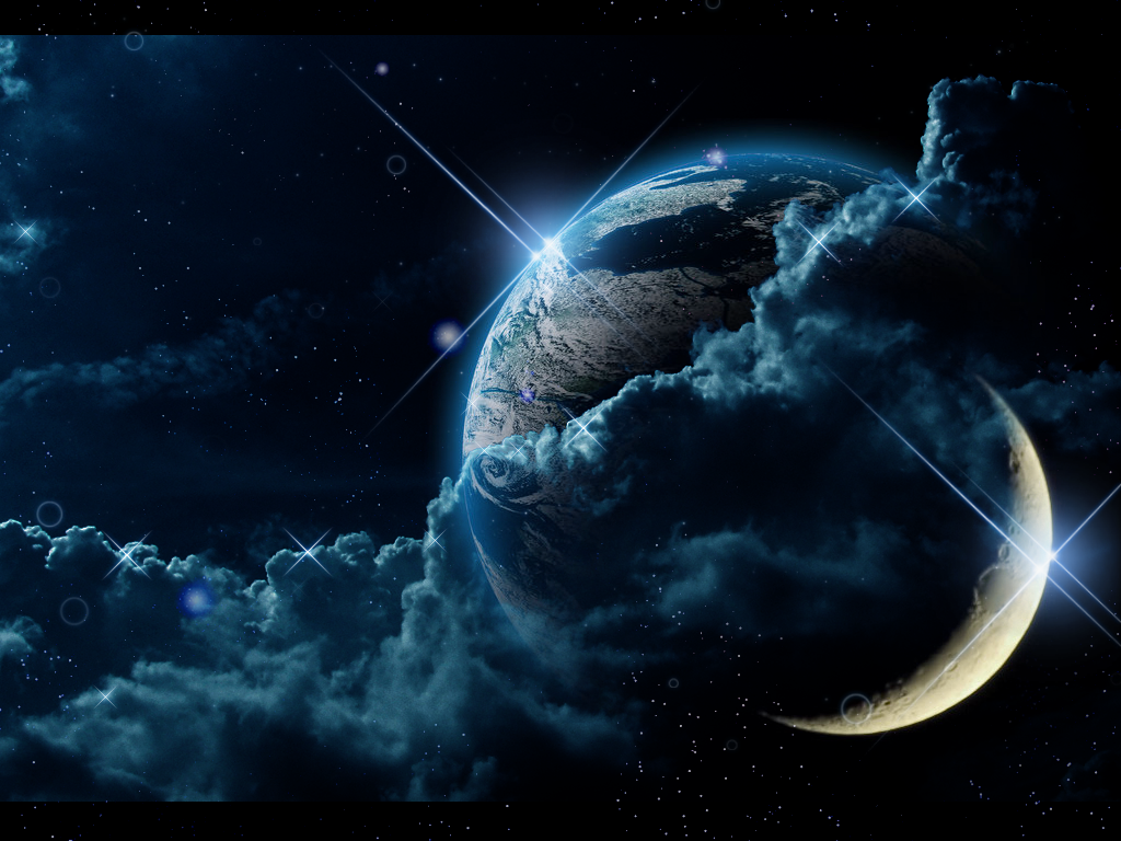 Earth and Moon Wallpaper by Loulinespng 1024x768