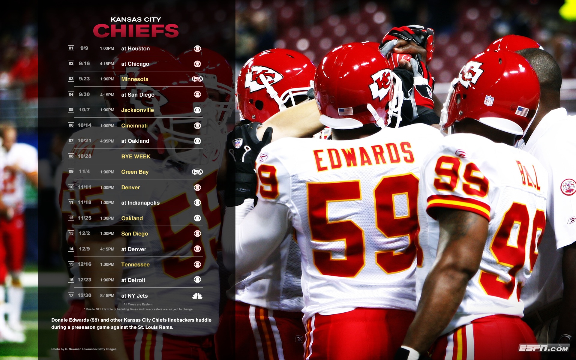 Screensaver Giants Washington Redskins Kansas City Chiefs