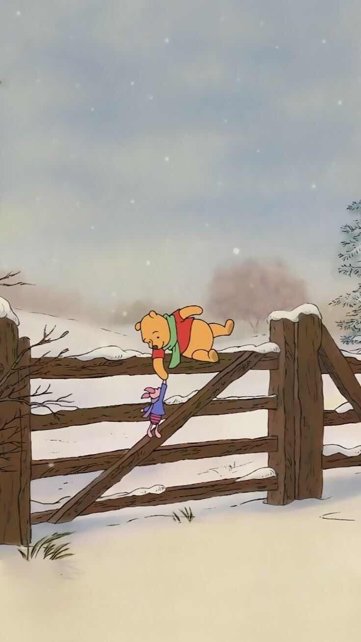 iPhone And Android Wallpaper Winter Winnie The Pooh Piglet
