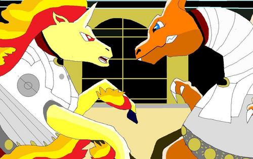 Charizard Image Roman Fight With A Rapidash HD Wallpaper