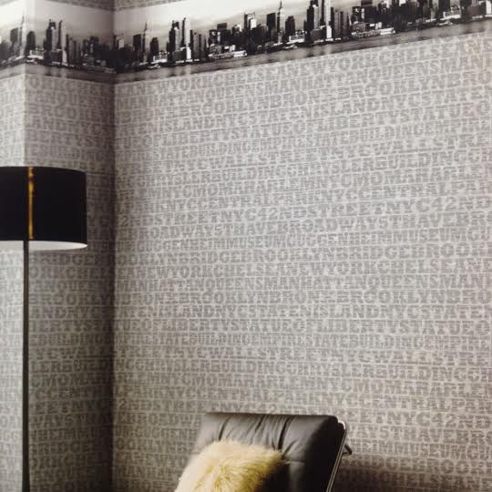 York City Landmarks And Burroughs Wallpaper Topped With Skyline Border