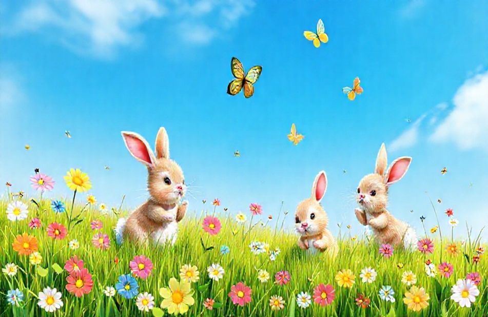 Cute Bunnies Wallpaper