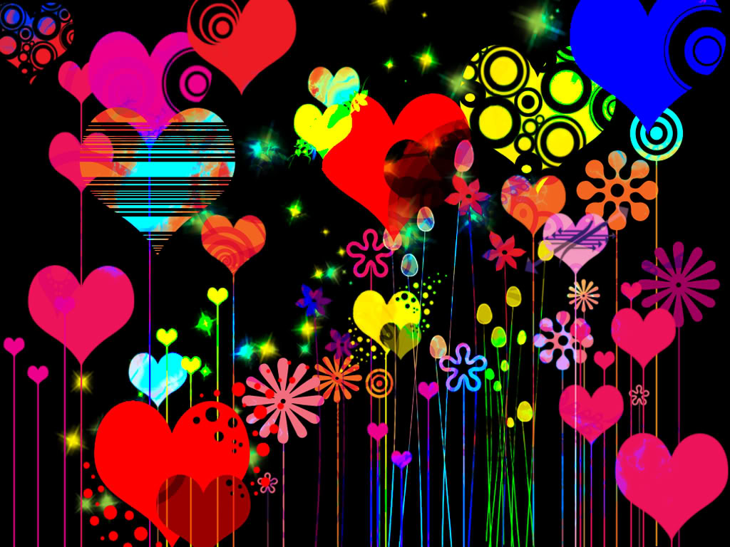 Funky Hearts Wallpaper