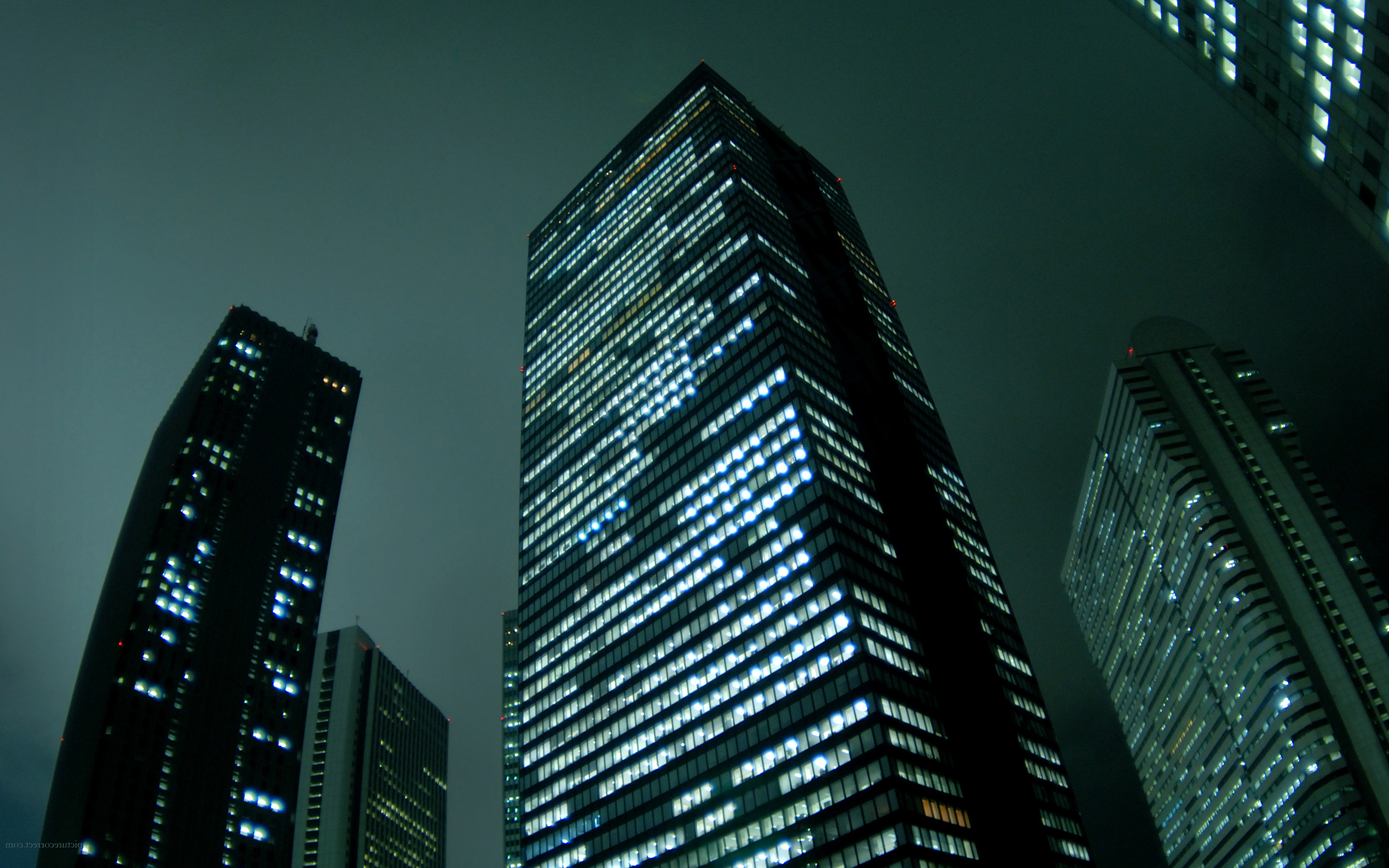 Skyscrapers In Night Wallpaper And Image