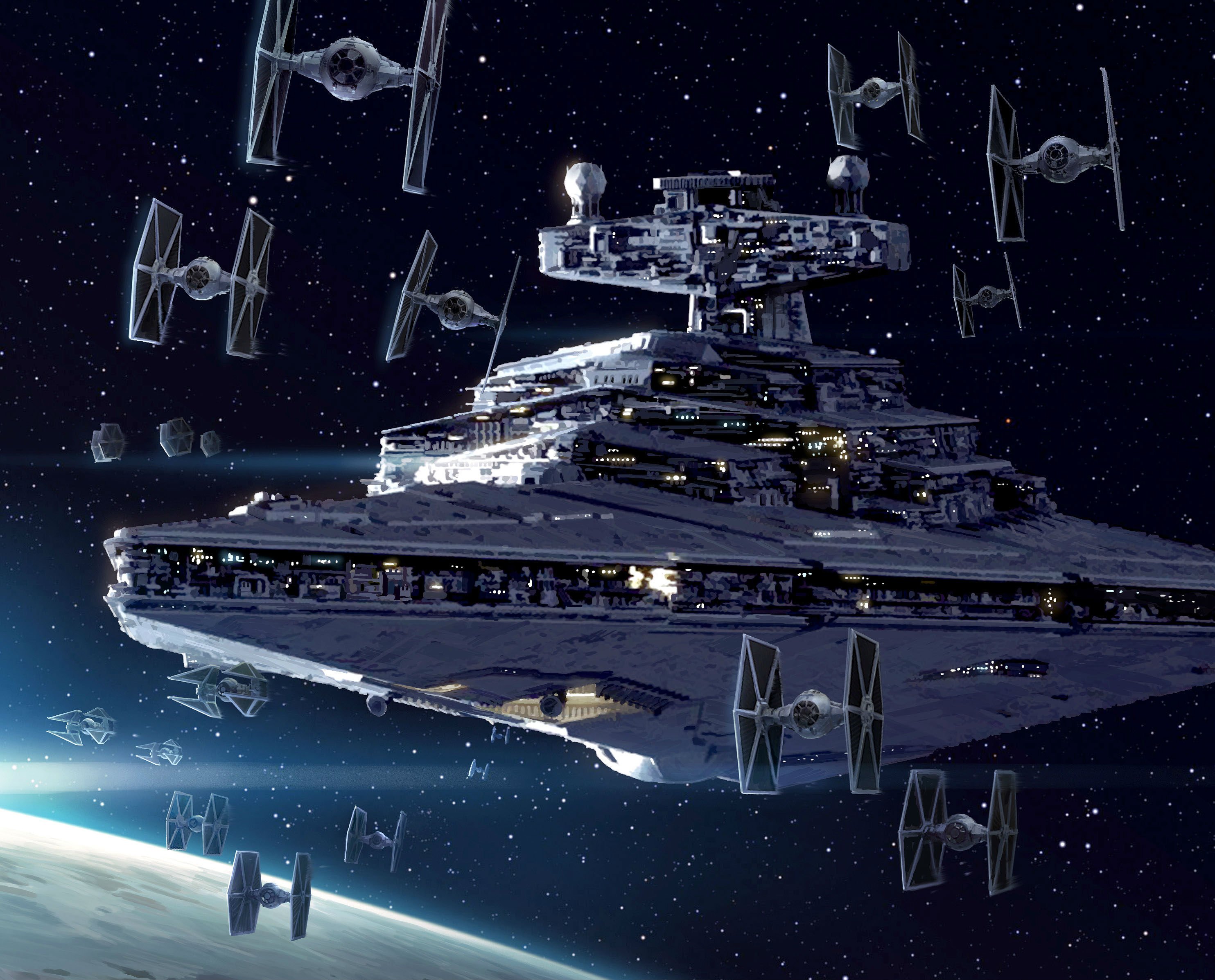 Star Destroyer Wars Spaceship Sci Fi Space Wallpaper