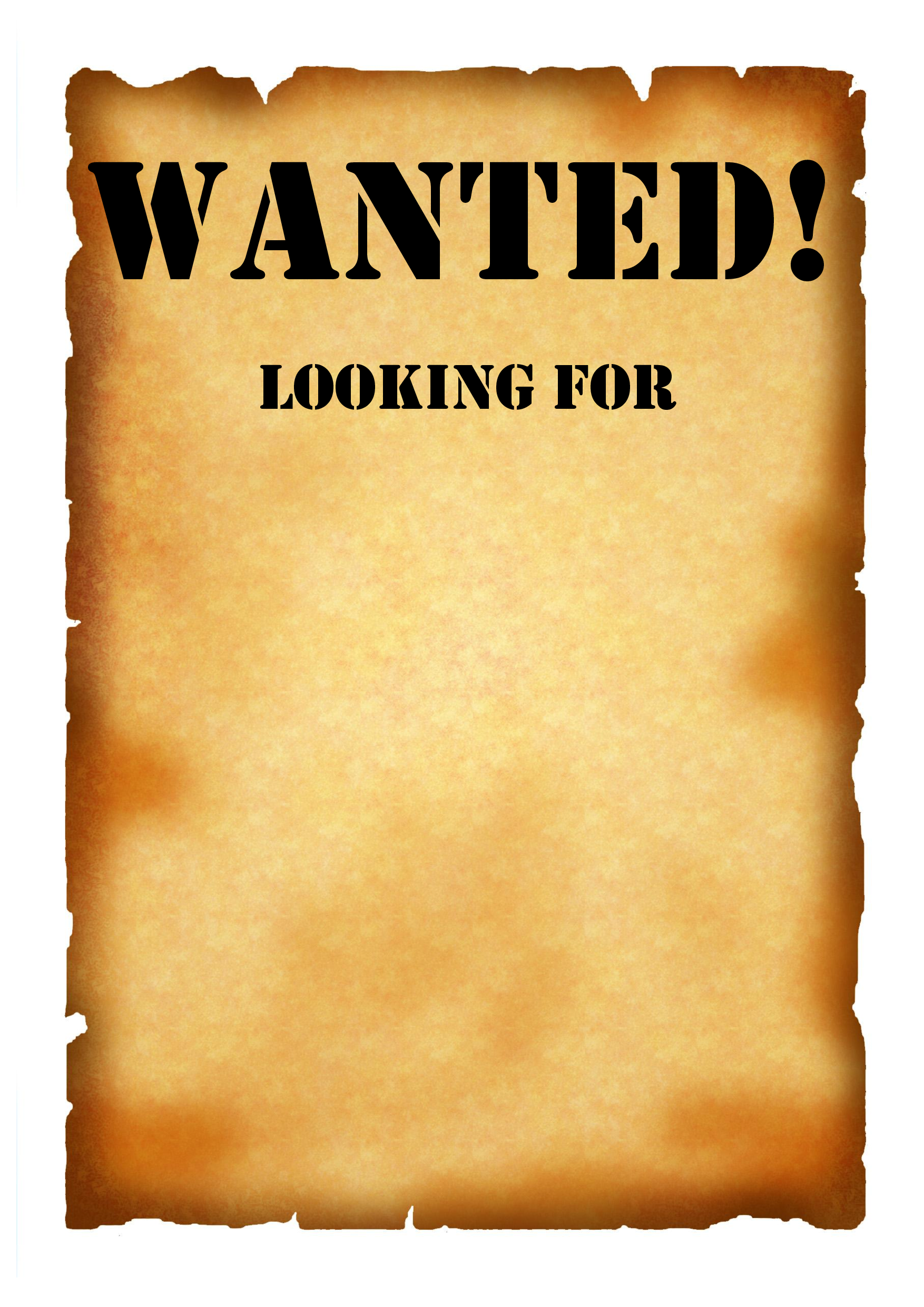 Blank Wanted Poster Template For Kidswanted