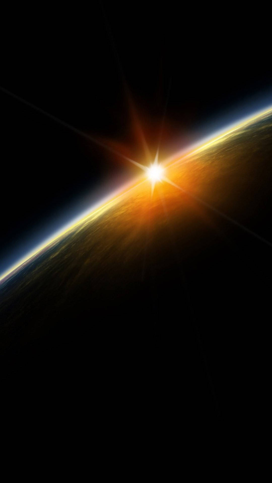Glimmering Yellow Light On Earth iPhone Wallpaper