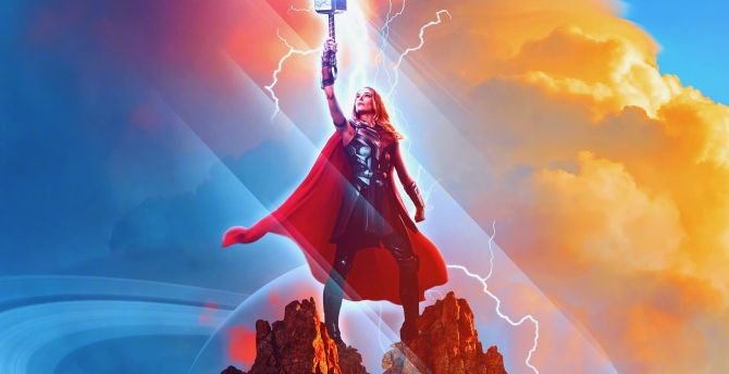 Lady Thor Love And Thunder Action Movie Wallpaper HD