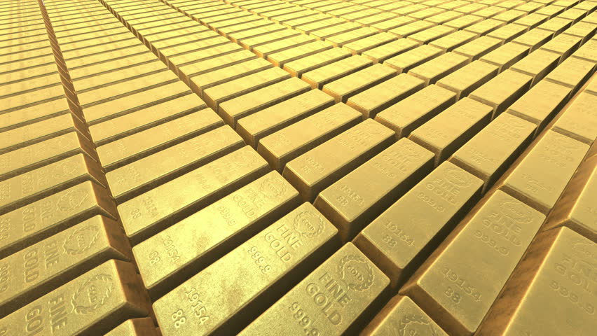 Gold Ingot Bars Golden Money Background Stock Footage Video