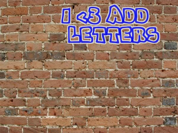 Add Letters Brick Wall Graffiti
