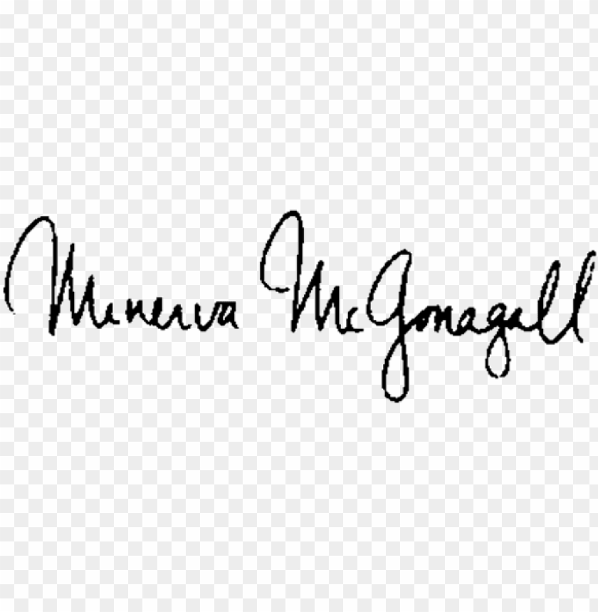 Minerva Mcgonagall Sig Harry Potter Signature Png