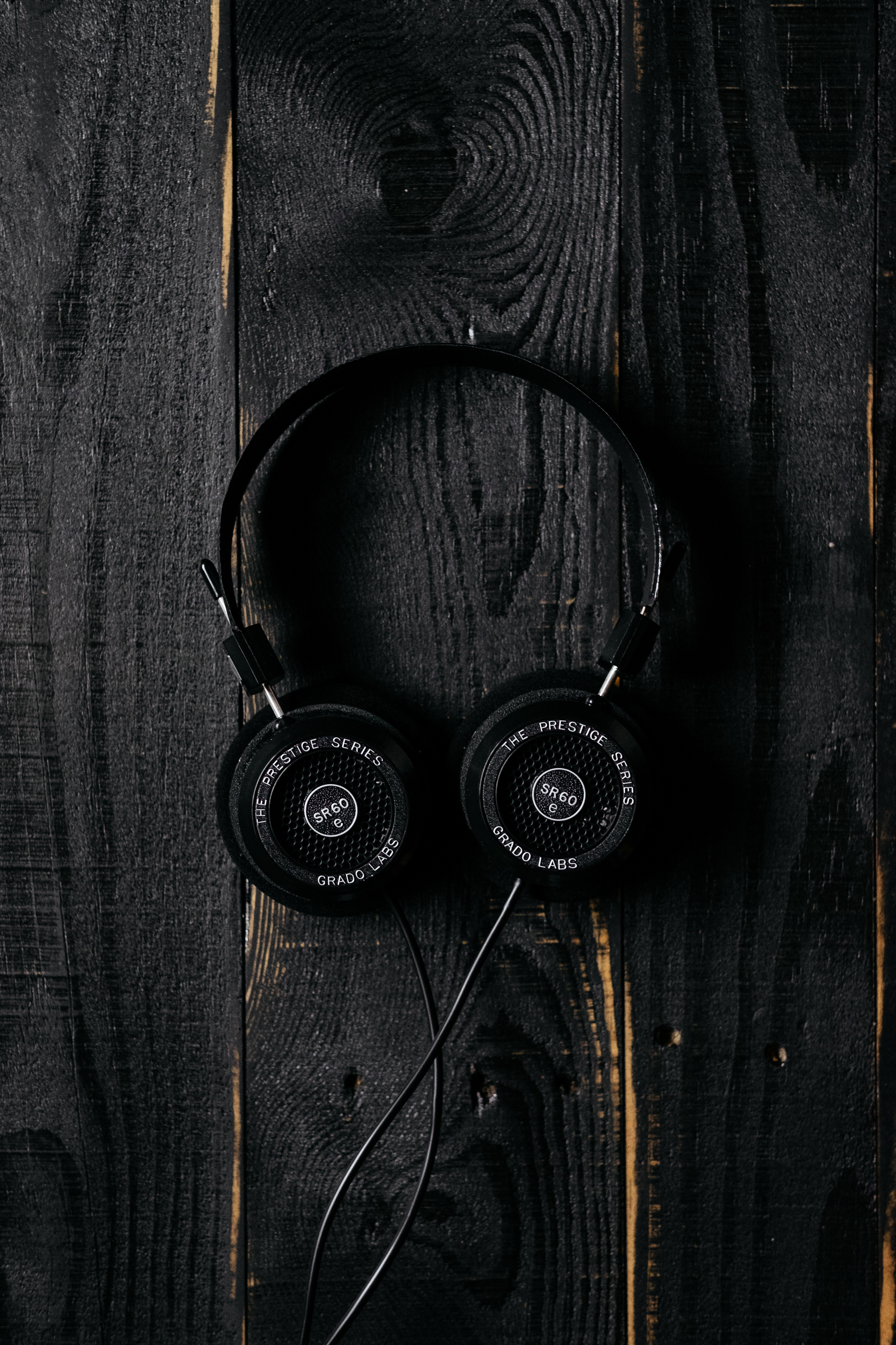 Mobile Wallpaper Headphones Dark Music Surface Wood Wooden