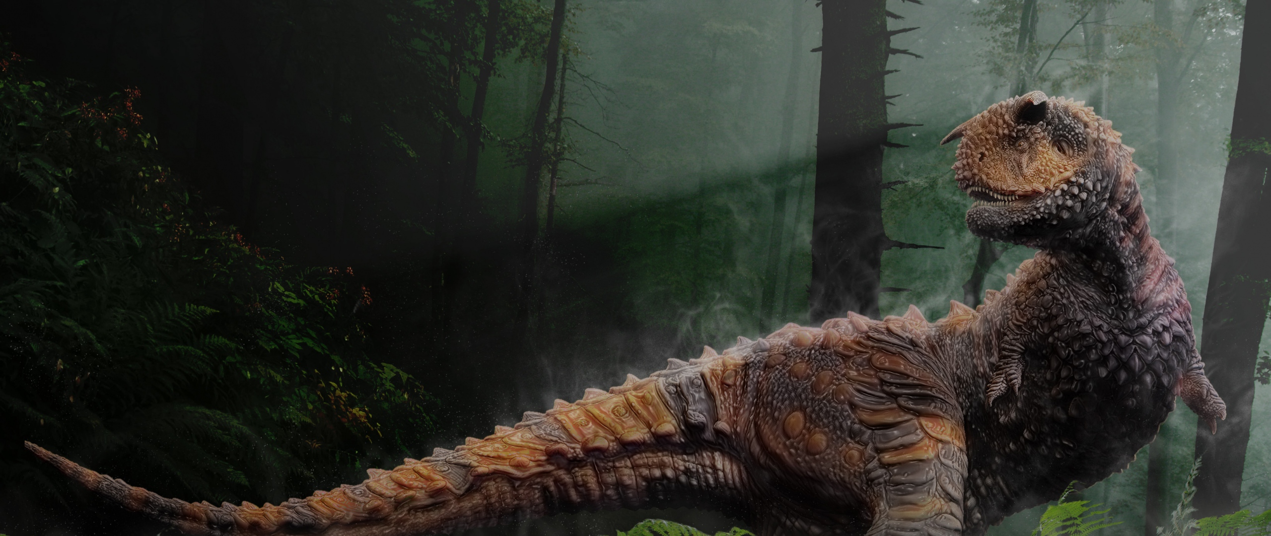 Dinosaur Grass Trees Reptiles Mesozoic Era Wallpaper Background