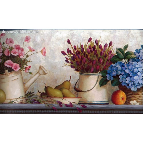 🔥 Free download Blue Pink Florwer Bunch Wallpaper Border [500x500] for