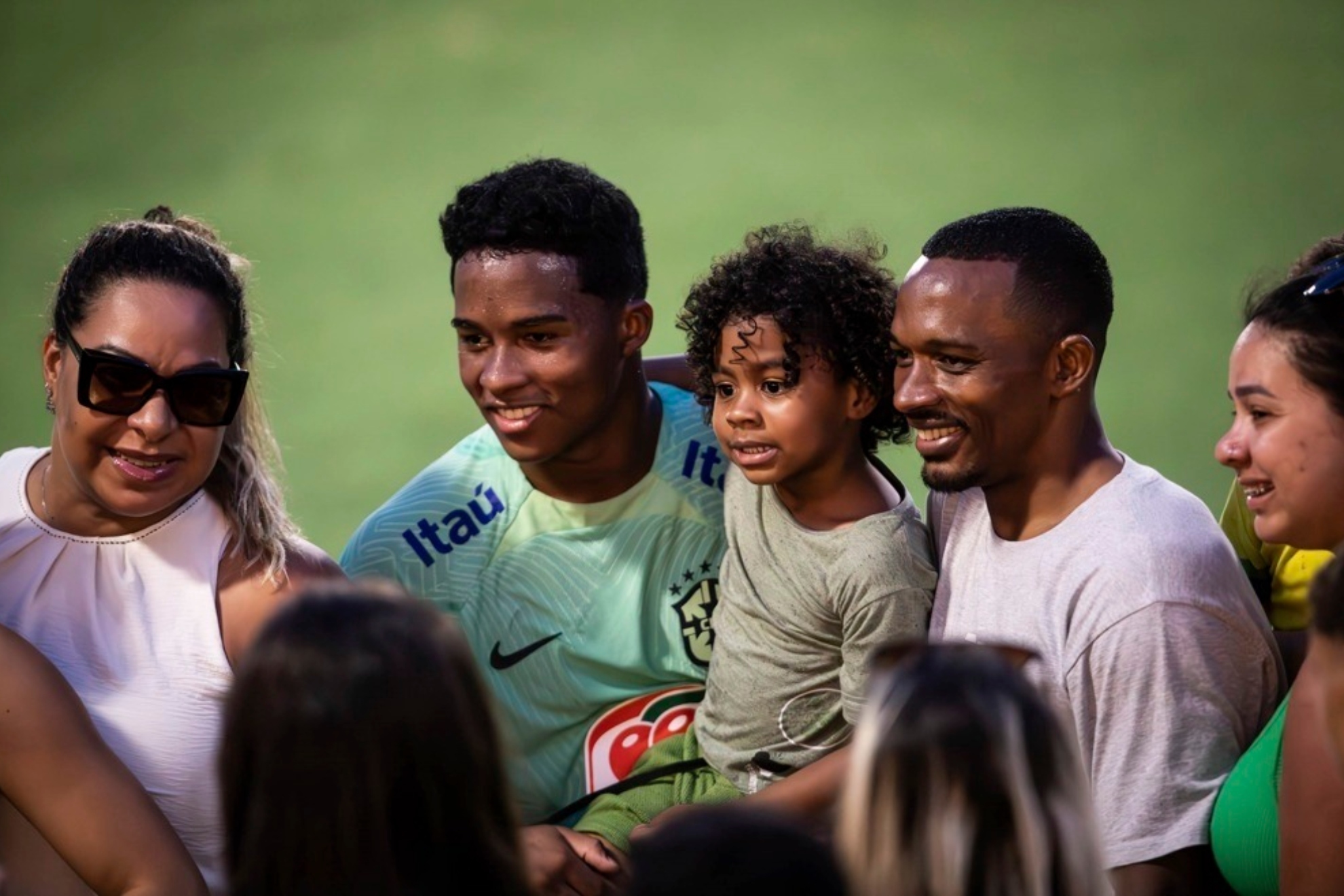 Endrick Felipe with his family after a soccer match