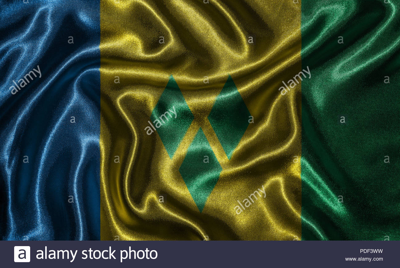 Saint Vincent And Grenadines Flag Fabric Of