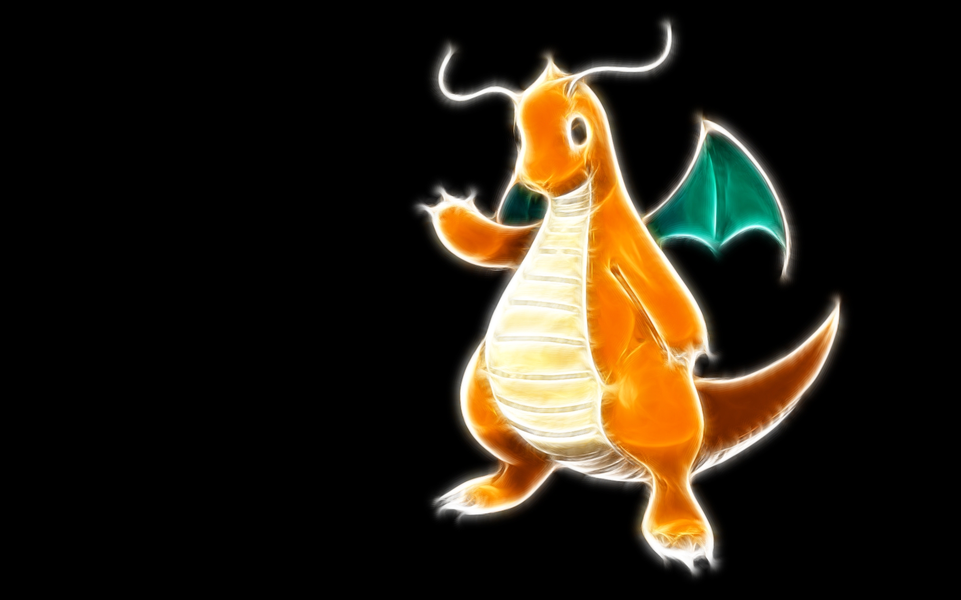 Pokemon Dragonair Dragonite Black Background Dratini