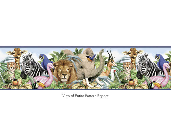 Jungle Animals Pre Pasted Wallpaper Border   RosenberryRoomscom