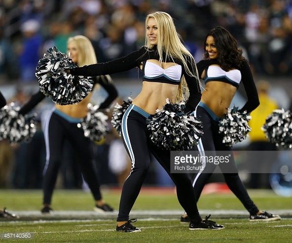 Philadelphia Eagles Cheerleaders Perform During A Game Against The