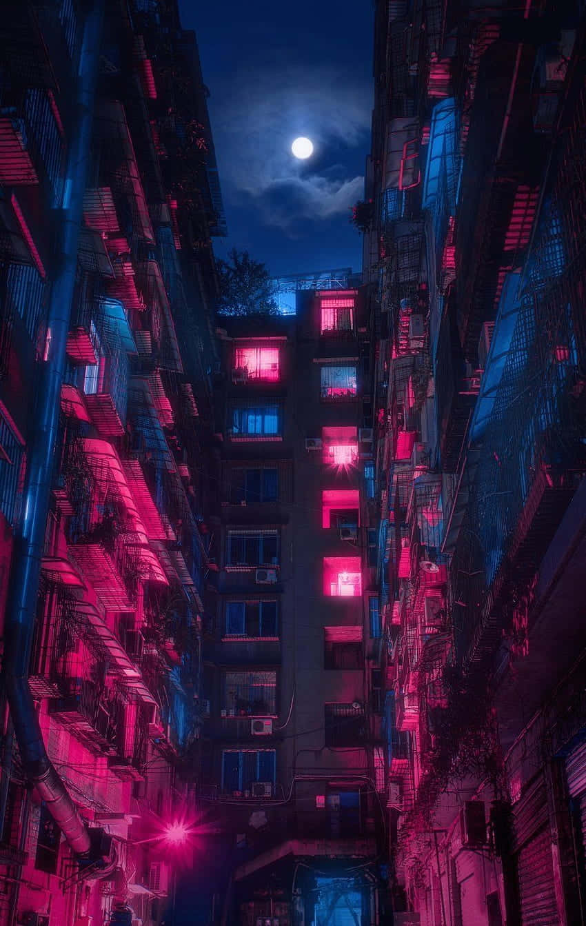 Blue And Pink Aesthetic Neon Wallpaper