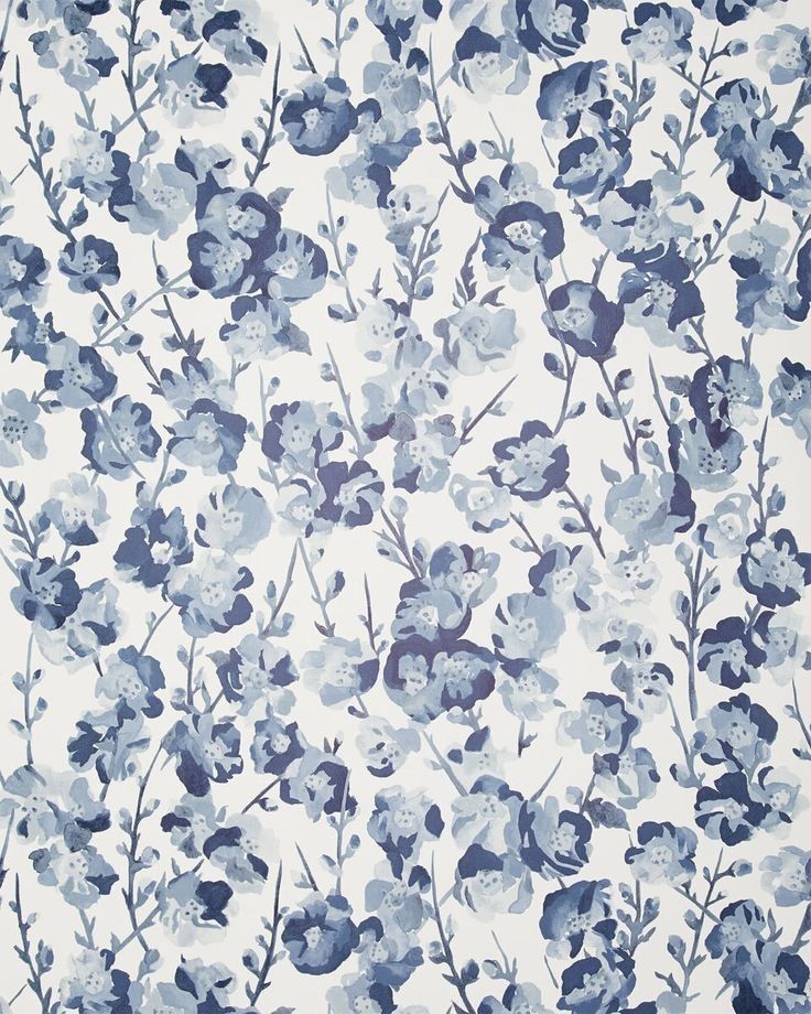 Blue Floral Wallpaper Navy Accent Wall Glitter