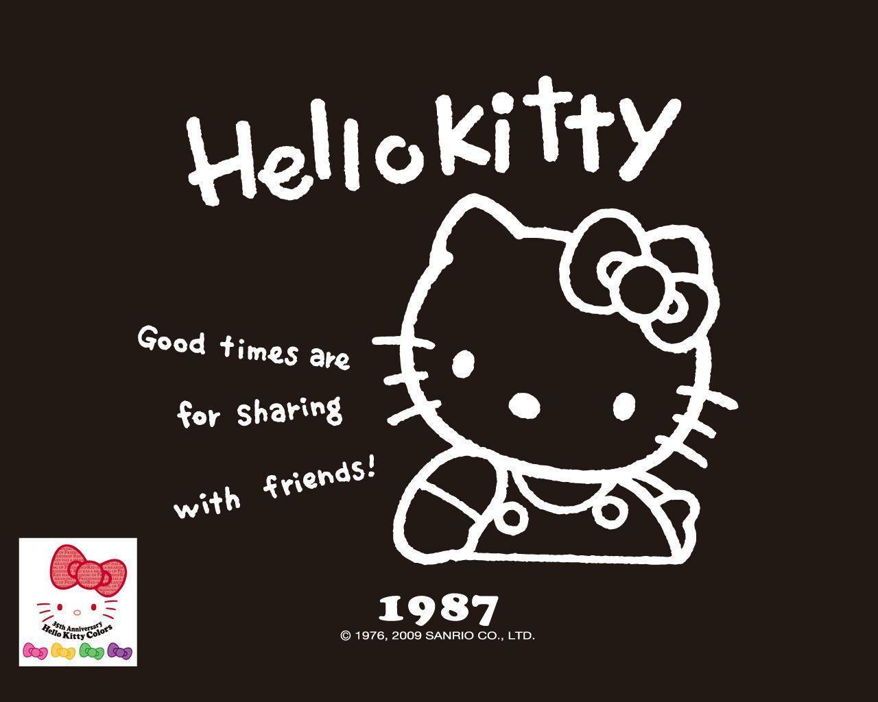 Hello Kitty Black Wallpaper