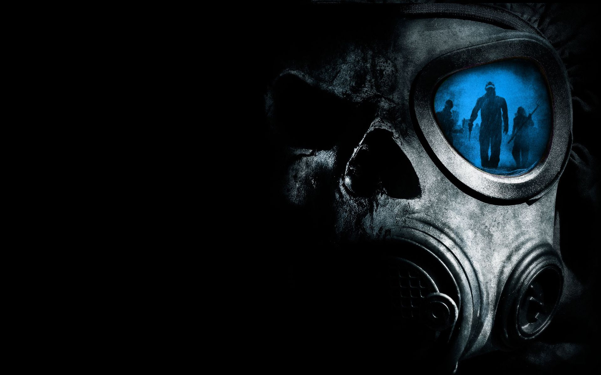 Horror Skulls Gas Masks Reflections Wallpaper Mask