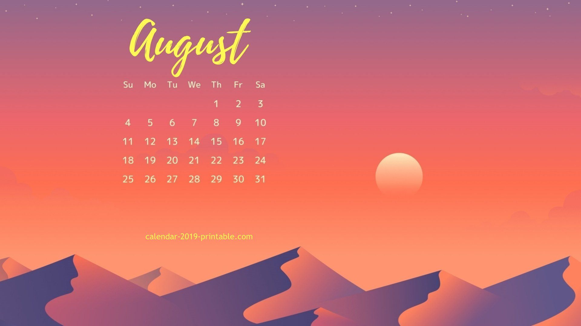 August Calendar Wallpaper Calendars