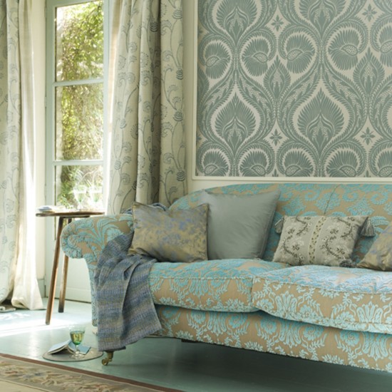 Free download Living room with patterned wallpaper Wallpaper feature