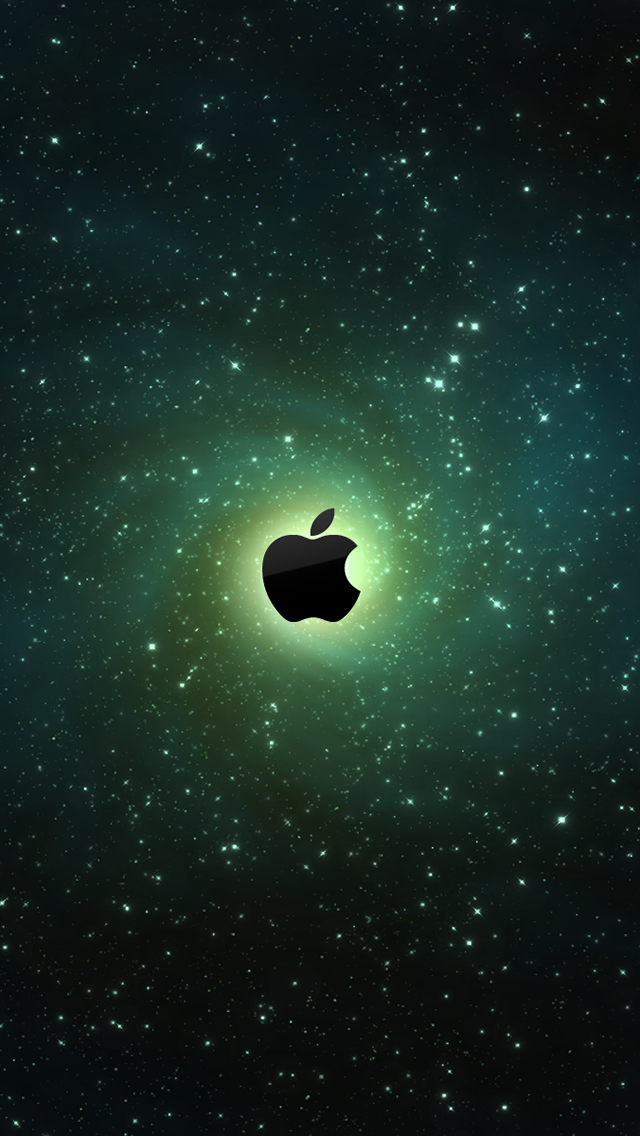 Apple Logo on Galaxy Background iPhone 5 Wallpaper 640x1136
