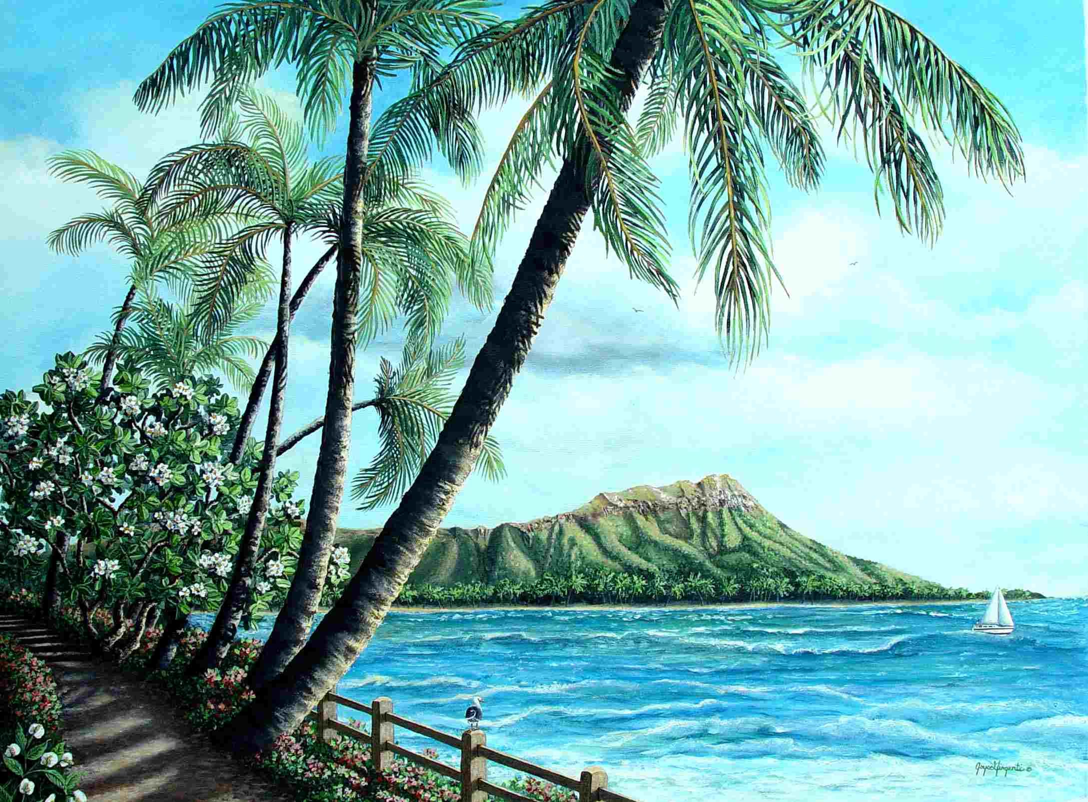 Leanne Clare On Diamond Head Hawaii Landscape