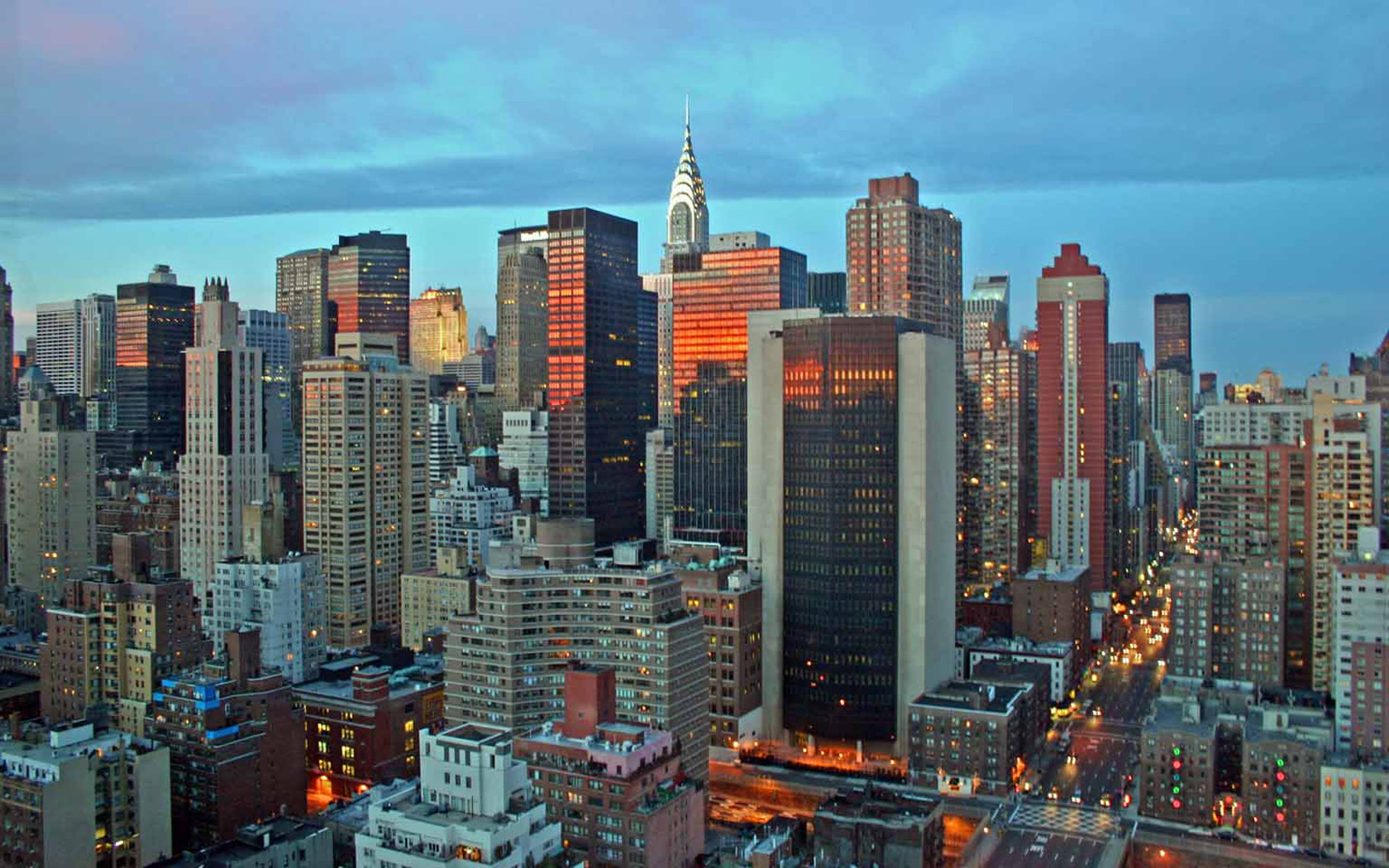 New York Evening Skyline Wallpaper Pixel City HD