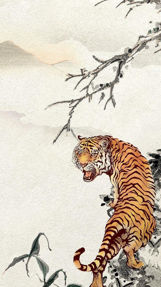 Roaring Tiger Mobile Wallpaper Chinese Horoscope Animal HD