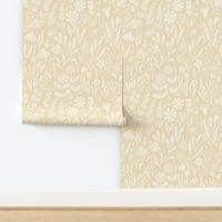 Wildflowers Buttercream Yellow Medium Scale By Writtenbykristen Wallpaper