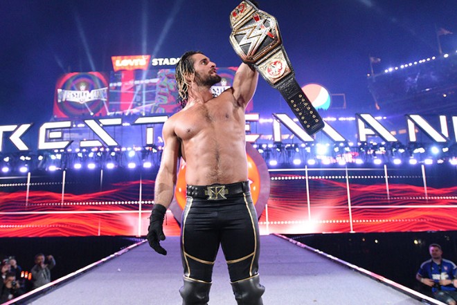 Seth Rollins Poses With The Wwe World Heavyweight Title At