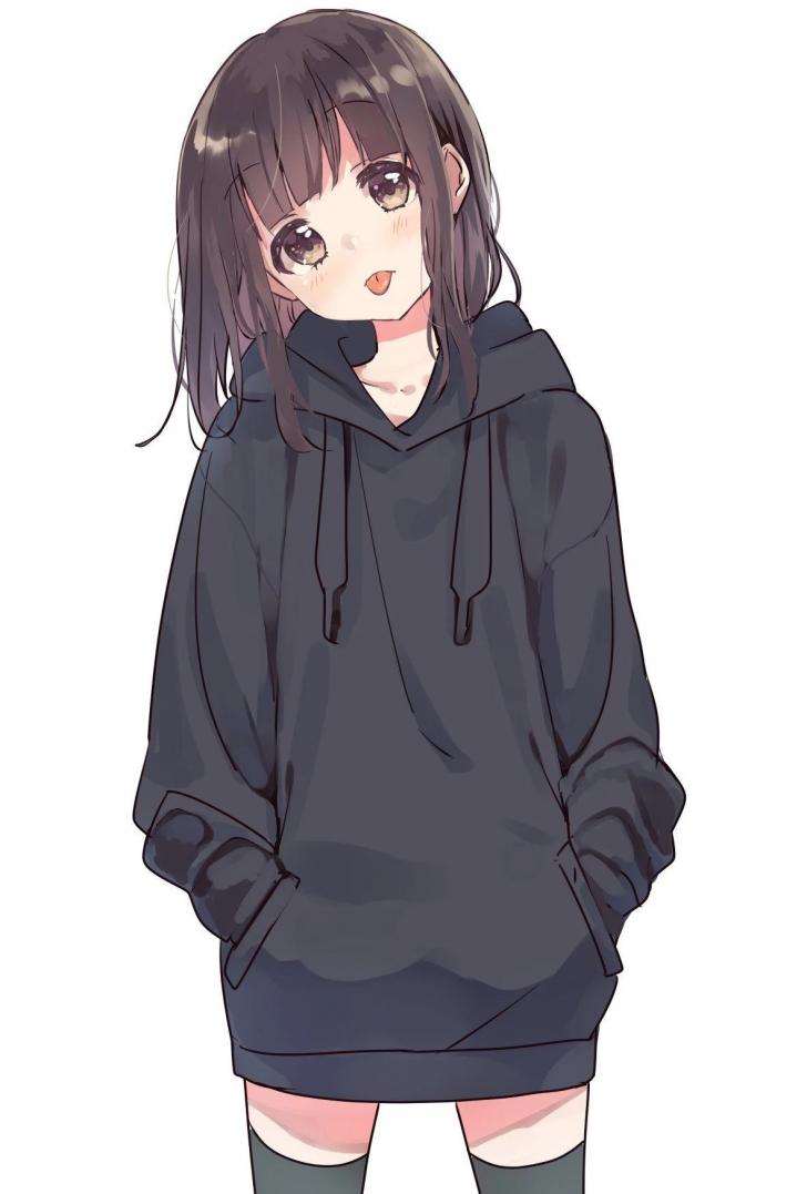 Anime girls with hoodies HD wallpapers  Pxfuel