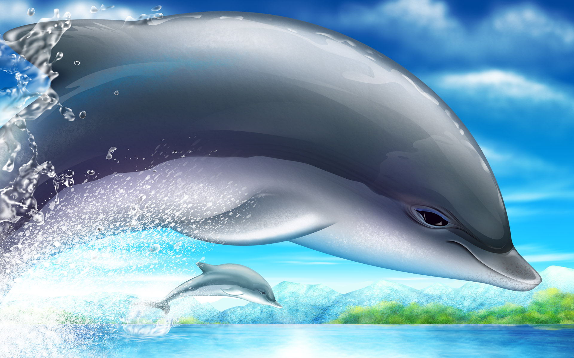 Wallpaper Animated Dolphin HD Background Desktop