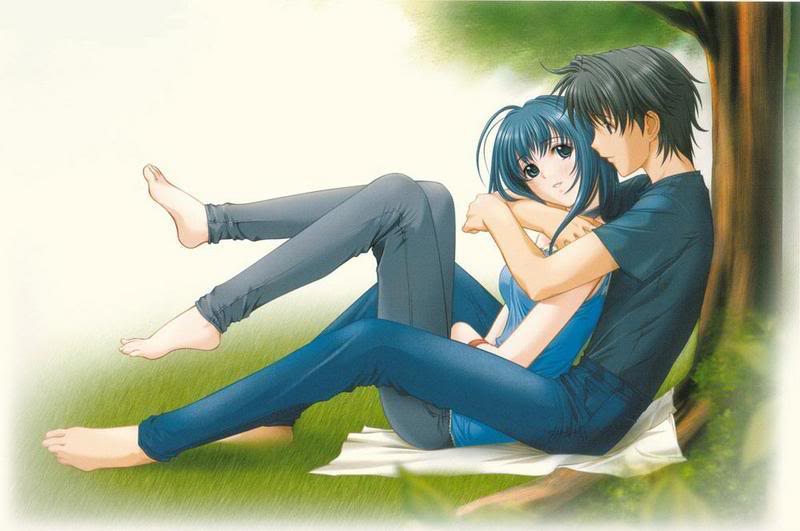 Cute Love Anime Boy And Girl Hugging