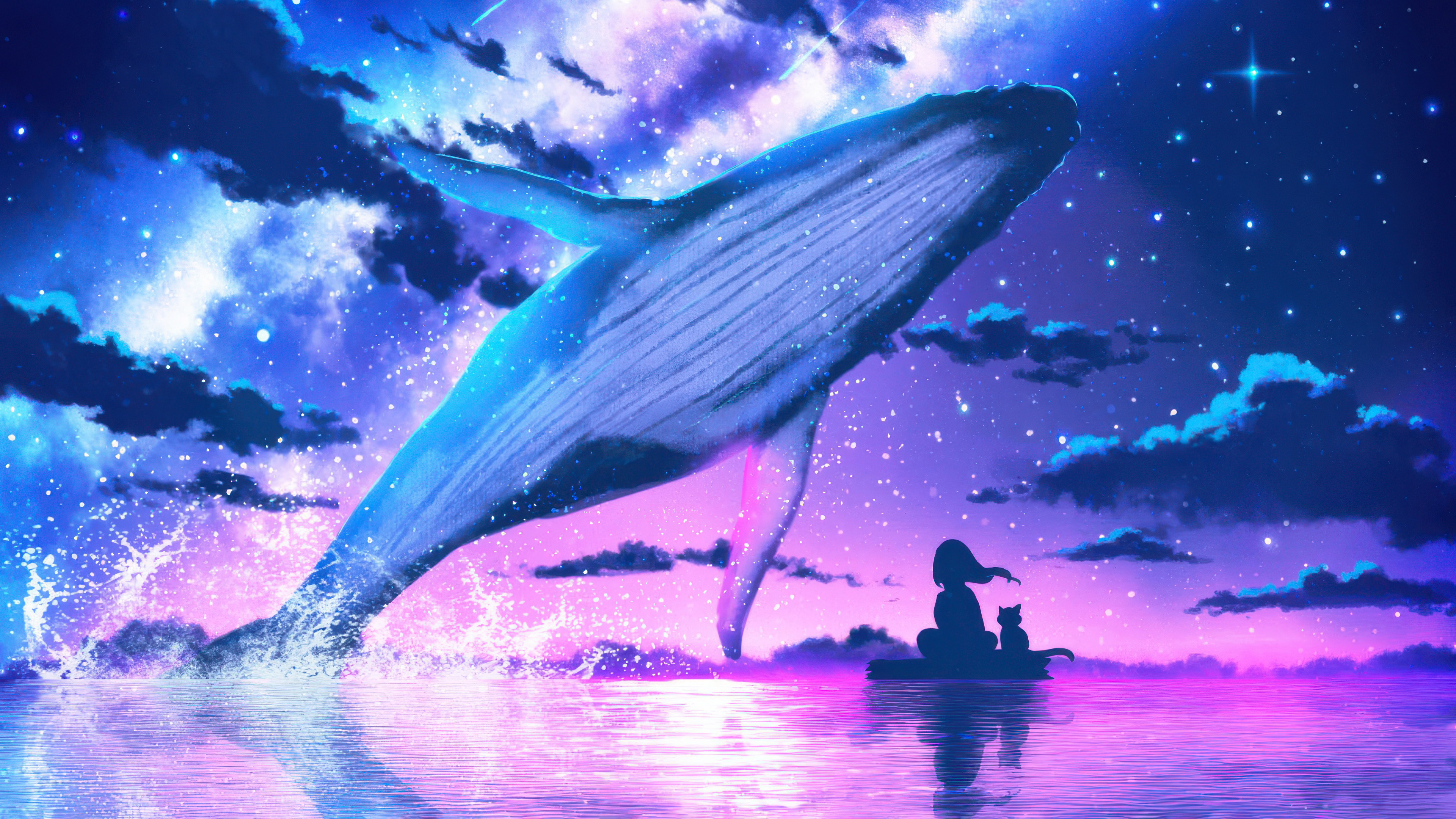Anime Girl Living In Fantasy Wallpaper HD 4k Image