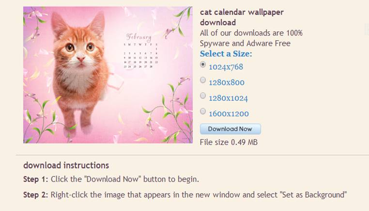 Free February Cat Calendar Wallpaper   free from Blue Mountain Cards