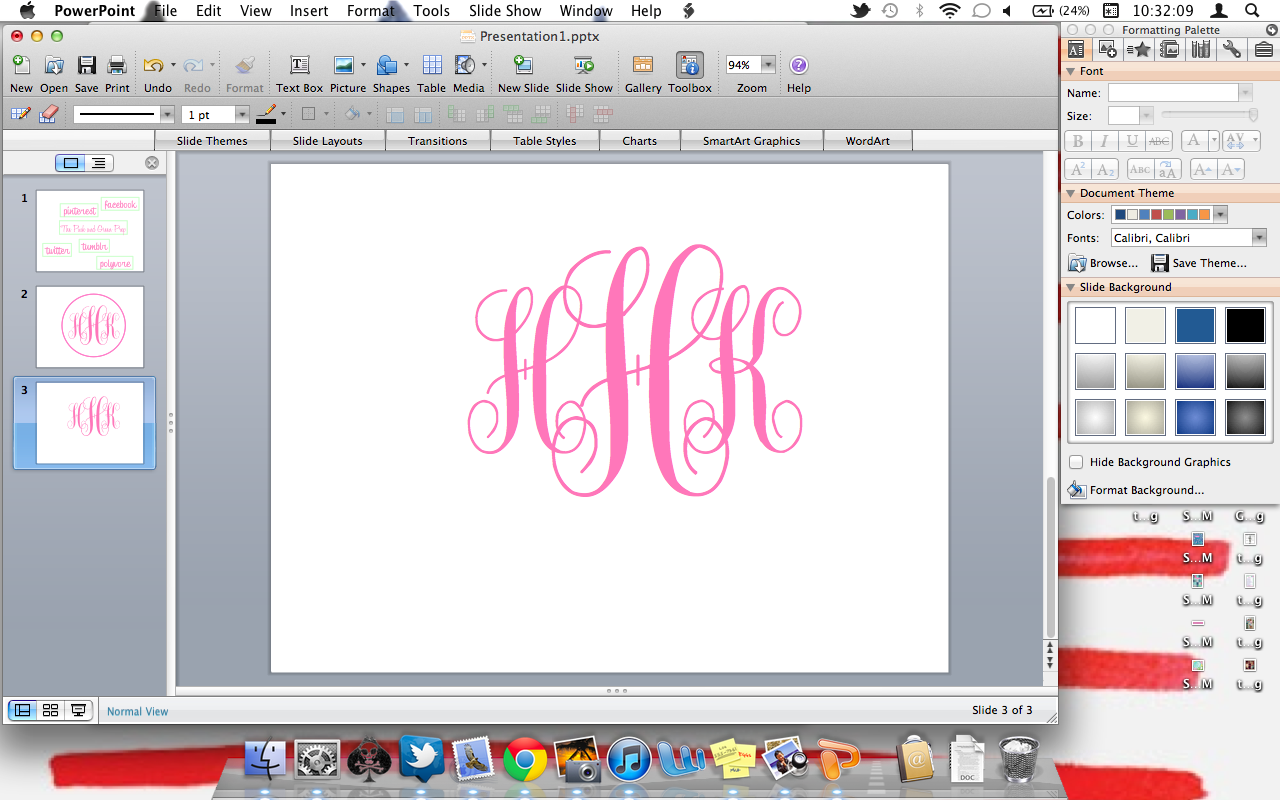 The Pink And Green Prep Monogram Desktop Background