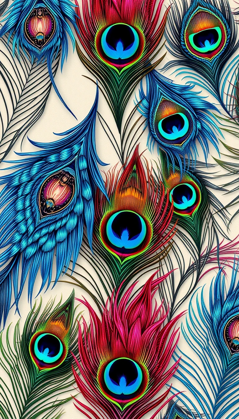 Peacock Feathers Wallpaper