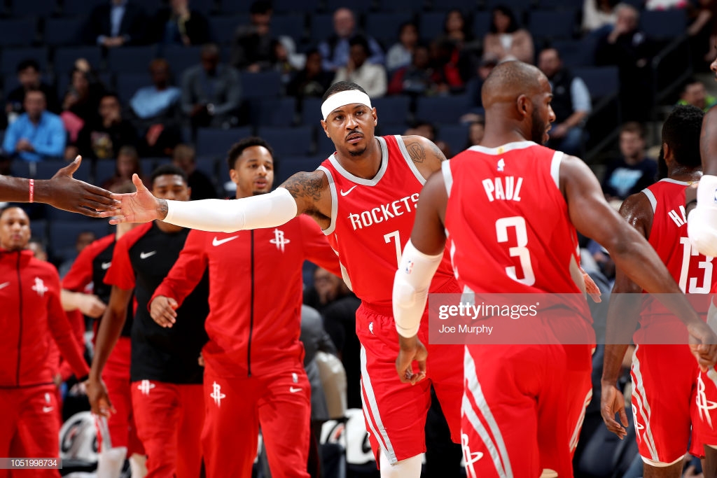 Carmelo Anthony Of The Houston Rockets Is Seen Against Memphis