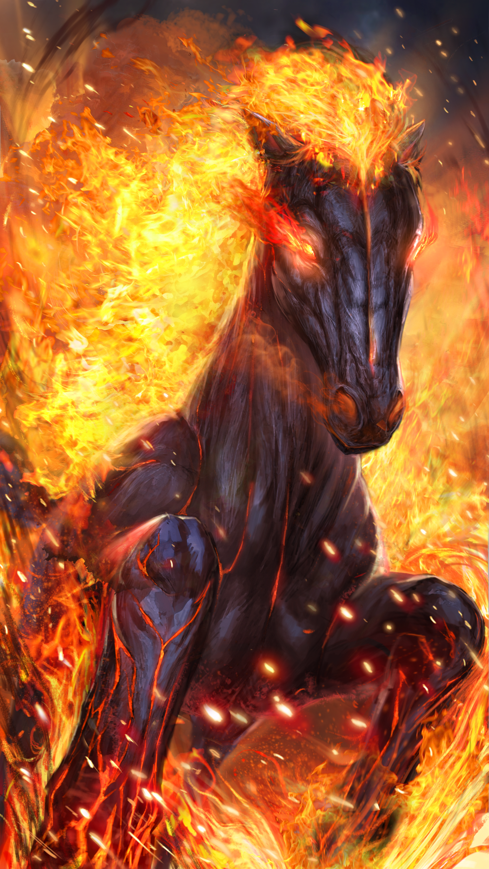 Hot Fire Horse Live Wallpaper With Image Art