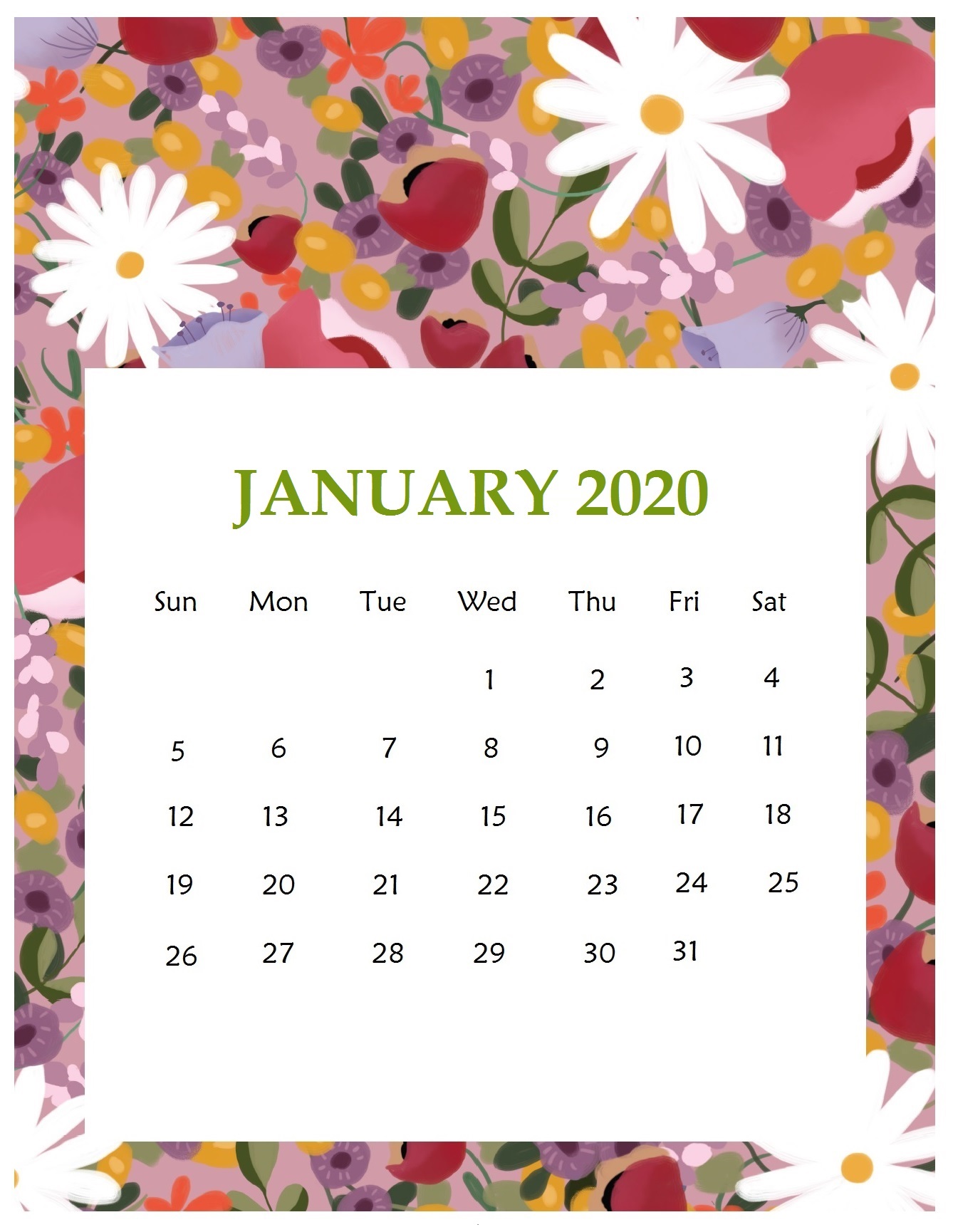 Free Download Best January 2020 Calendar Designs Latest Calendar 