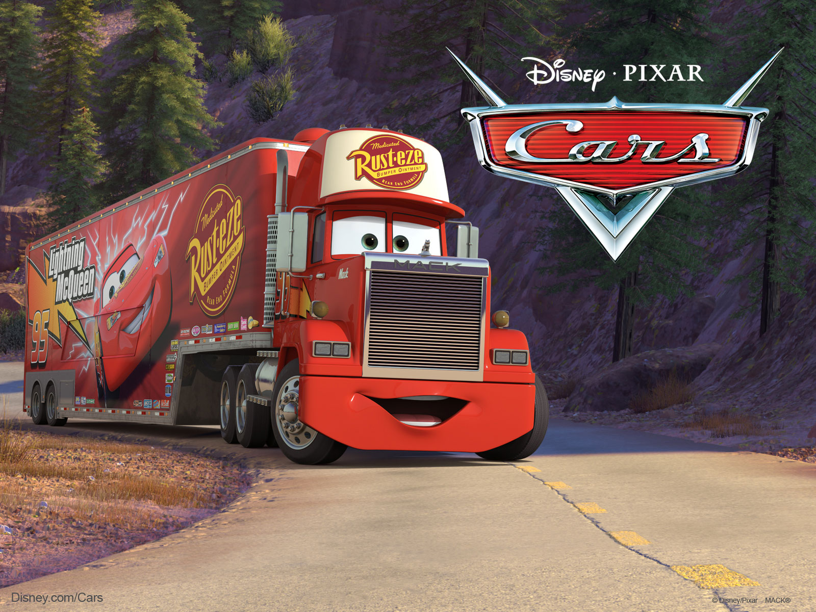 Mack The Truck From Pixar S Movie Cars Desktop Wallpaper