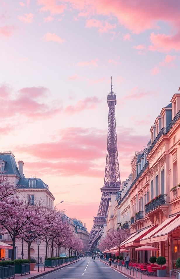 Pink Paris Wallpaper